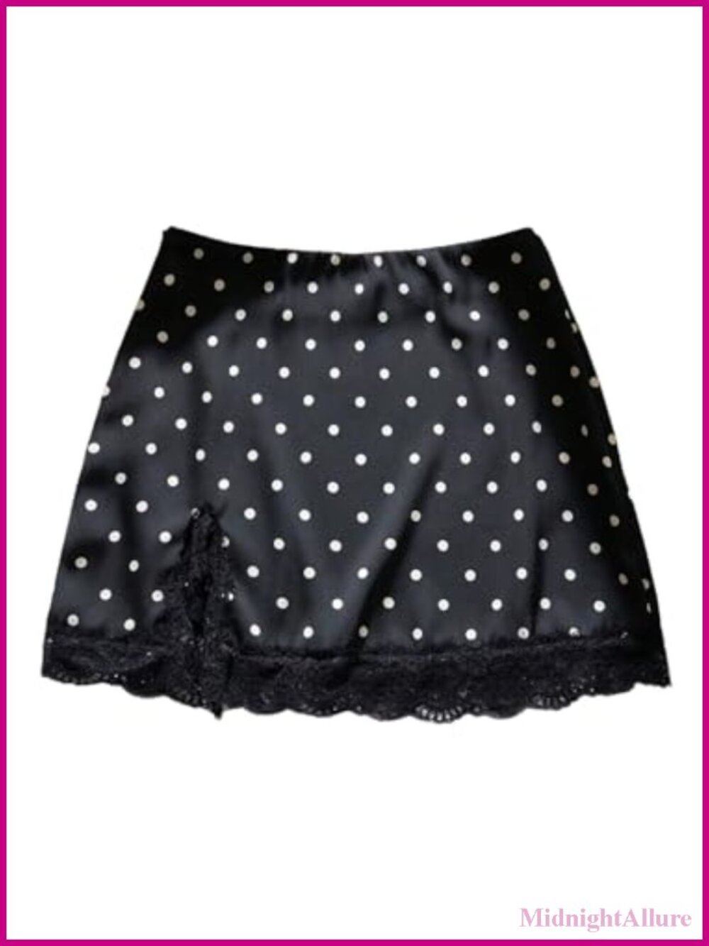 Polka Dot Lace Trim Low Rise Mini Skirt Date Night Out